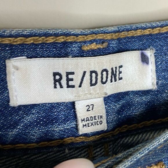 Re/Done Tailored Blue Jeans Ultra High Rise Size 27 - Picture 13 of 14